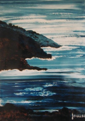 Blaue Ruhe    2001    Acryl auf Papier    58 x 42 cm