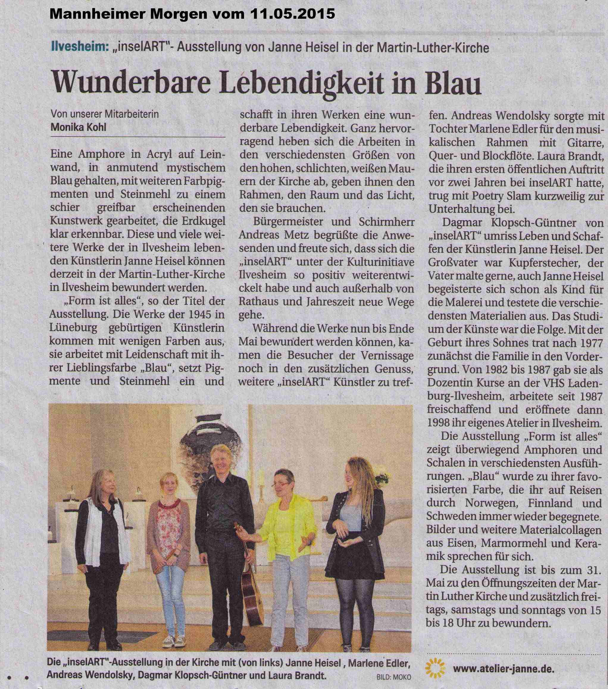Bericht Mannheimer Morgen v. 11.05.2015
